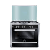 Unionaire i-Cook Pro Digital Glass Gas Cooker, 5 Burners, 90 cm, Stainless Steel Black - C69SS-2GC-511-IDSFP-2W-AL